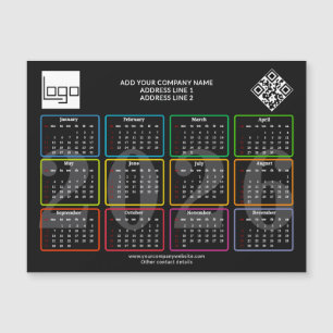 Carte Magnétique Code QR du logo du calendrier 2026 Promo d'entrepr