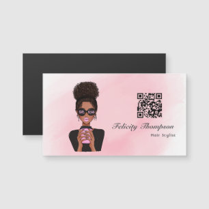Carte Magnétique Code QR Girl Boss