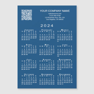 Carte Magnétique Code QR professionnel personnalisé 2024 Calendrier