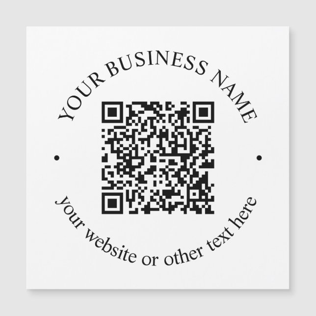 Carte Magnétique Code QR téléchargé Plus Texte circulaire modifiabl (Devant)