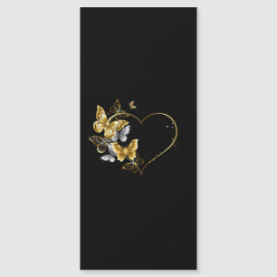 Carte Magnétique Coeur aux papillons d'or