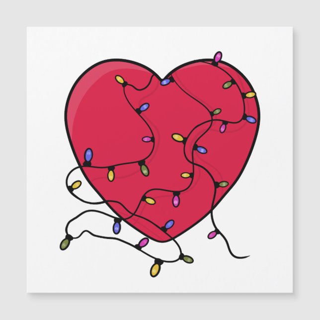 Carte Magnétique Cœur illuminé (Devant)