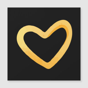 Carte Magnétique Coeur or sur arrière - plan noir