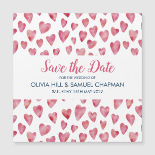 Carte Magnétique Coeur rose Enregistrer l'aimant de date