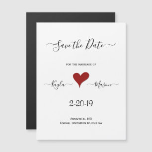 Carte Magnétique Coeur rouge Lettré à la main Magnétique Enregist