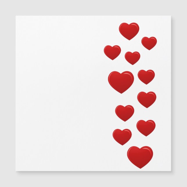 Carte Magnétique coeur rouge valentin (Devant)