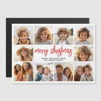 Carte Magnétique Collage de 10 photos - Aimant Moderne Joyeux Noël