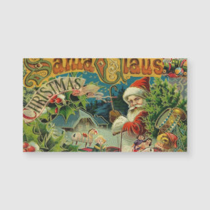 Carte Magnétique Collage de Noël victorien du Père Noël Antique