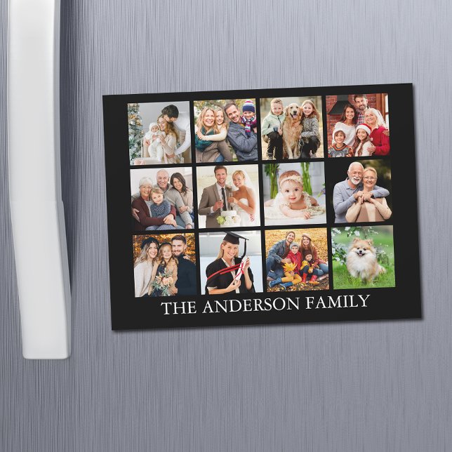 Carte Magnétique Collage de photos de famille - Choisissez votre lo (Customize to change text size, style or background color.)