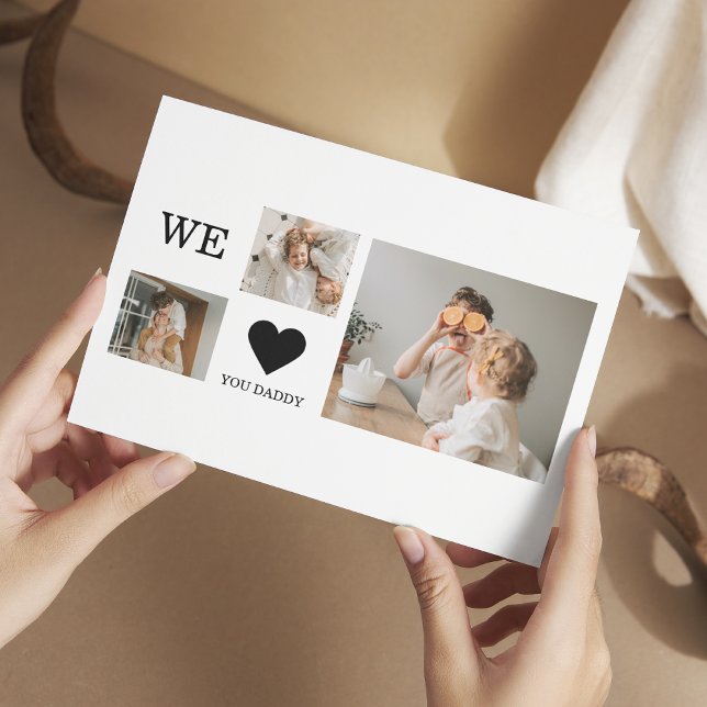 Carte Magnétique Collage de photos tendance et cadeau on t'aime pap (Créateur téléchargé)
