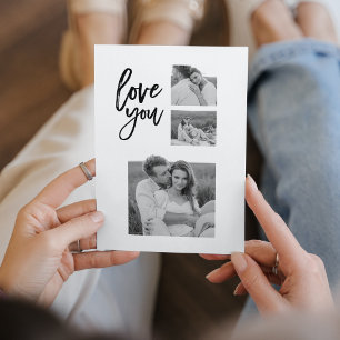 Carte Magnétique Collage moderne Couple Photo & Love You Beauté Cad
