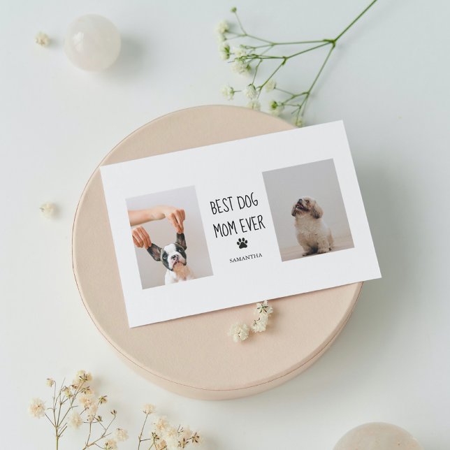 Carte Magnétique Collage Moderne Photo Meilleure Maman de Chien Pou (Créateur téléchargé)