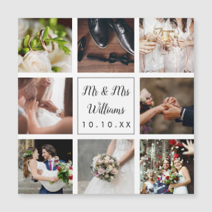 Carte Magnétique Collage photo Mariage personnalisé