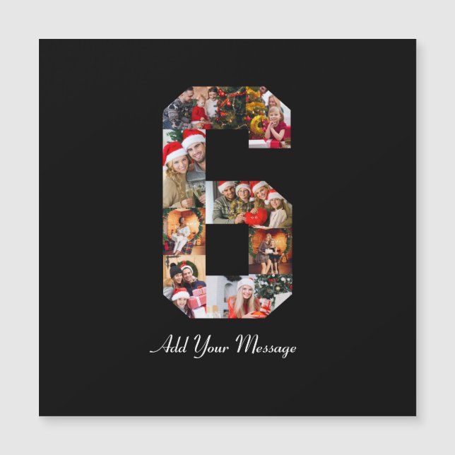 Carte Magnétique Collage photo noir et blanc numéro 6 (Devant)