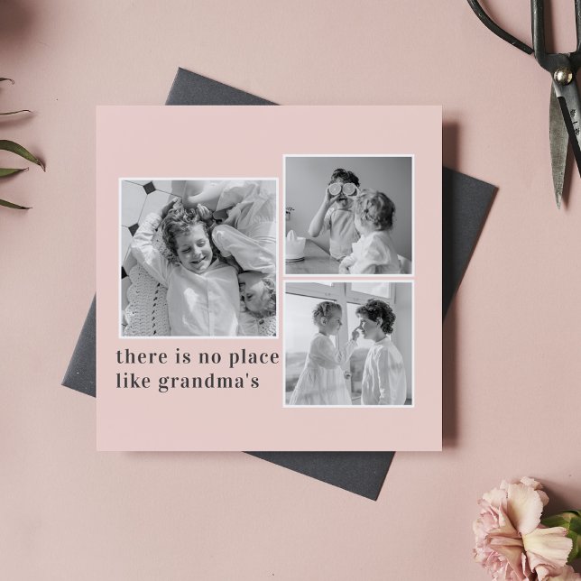 Carte Magnétique Collage Photo Pastel Pink Meilleur grand-mère Pois (Créateur téléchargé)