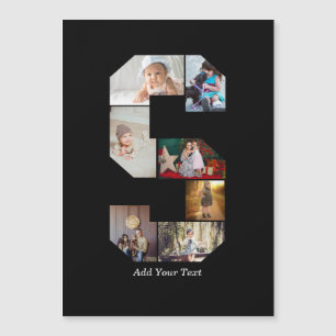 Carte Magnétique Collage photo S en lettres noires et blanches