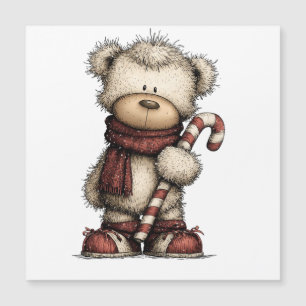 Carte Magnétique Collection de Cliparts de Noël   Ours en peluche 