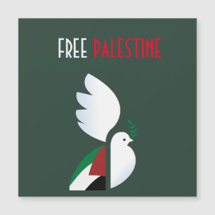 Carte Magnétique colombe de paix avec le drapeau palestinien