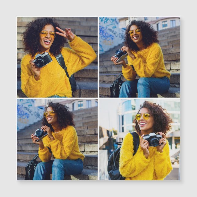 Carte Magnétique Concevez votre propre collection de 4 photos (Devant)