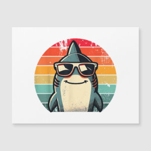 Carte Magnétique Cool Retro Shark dans les lunettes de soleil les a