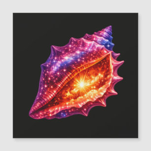 Carte Magnétique Coquille de galaxie cosmique étoiles design nautiq