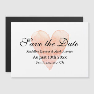 Carte Magnétique Coral aquarelle coeur magnétique enregistrer la ca