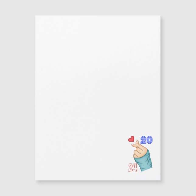 Carte Magnétique Coréen Coeur 2024 (Devant)