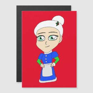 Carte Magnétique Costume bleu Mme Claus Chibi