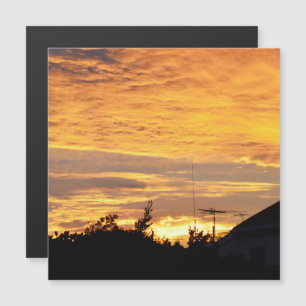 Carte Magnétique Coucher de soleil Extraordinaire jaune doré,