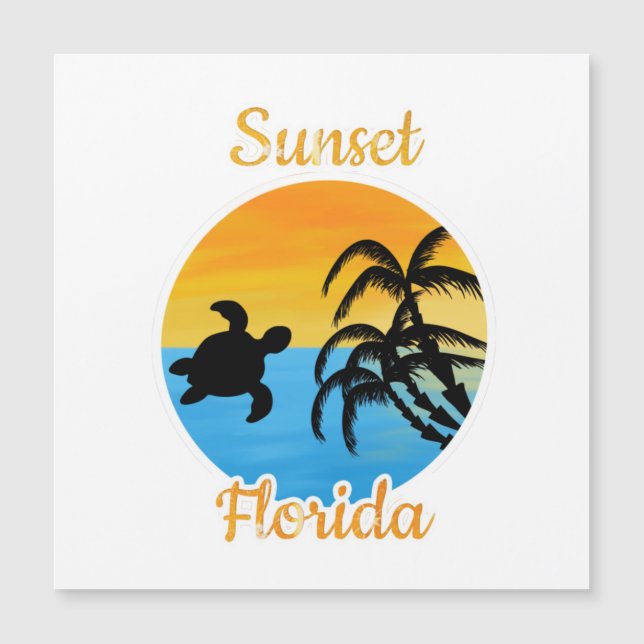 Carte Magnétique Coucher de soleil mignon en Floride (Devant)