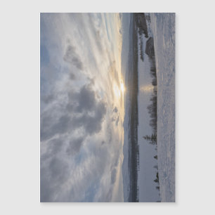 Carte Magnétique Coucher de soleil sur un lac gelé