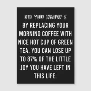 Carte Magnétique Coupe du matin de café - Citation de café amusante
