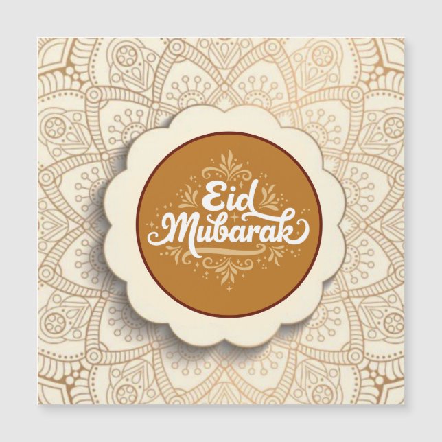Carte Magnétique Couper Eid Mubarak (Devant)
