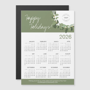 Carte Magnétique Courbe verte moderne Votre logo ici Calendrier 202