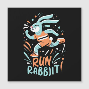 Carte Magnétique courir lapin marathon coureur lapin mignon