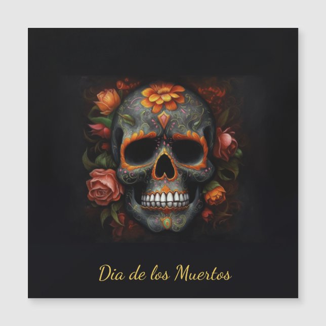 Carte Magnétique Crâne à sucre Regal Bloom (Devant)