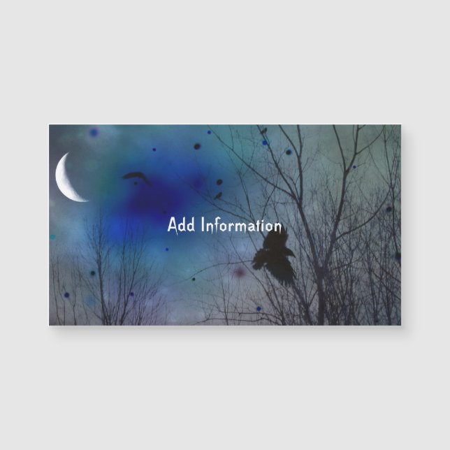 Carte Magnétique Crescent Moon Imaginaire Crow Art (Devant)