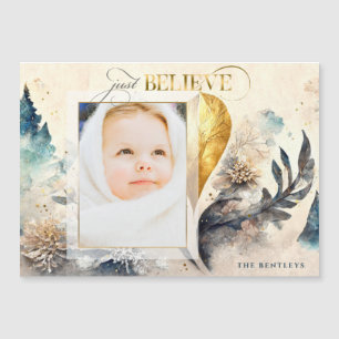 Carte Magnétique Croire juste Aquarelle Artistique Photo Florale