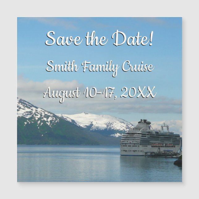 Carte Magnétique Croisière en Alaska Économisez la date (Devant)