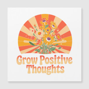 Carte Magnétique Croissance des pensées positives - Floral inspiran