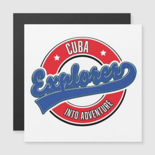 Carte Magnétique Cuba explorateur dans le logo aventure