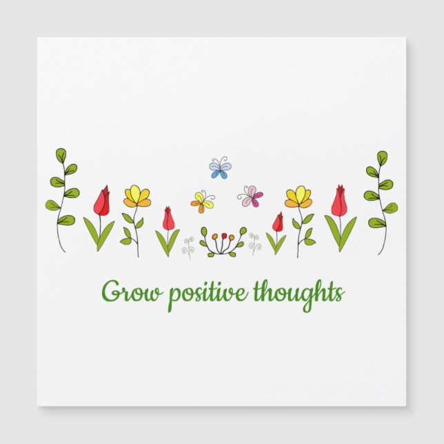 Carte Magnétique Cultiver des pensées positives fleurs (Devant)