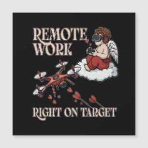 Carte Magnétique Cupid Télétravail, Saint-Valentin
