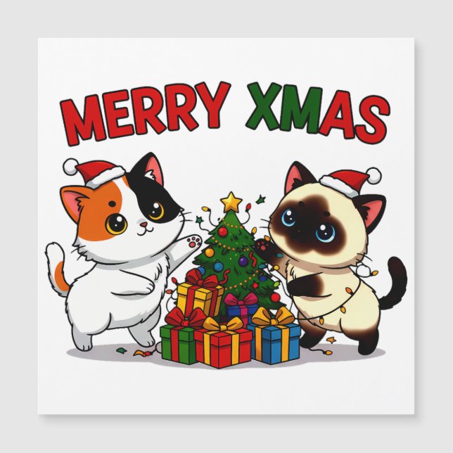Carte Magnétique Cute Calico & Siamese Kitten Gift (Devant)