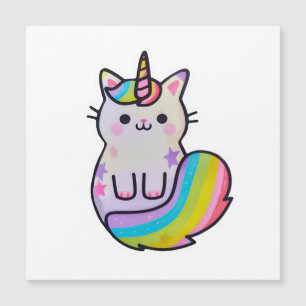 Carte Magnétique Cute chat licorne arc-en-ciel