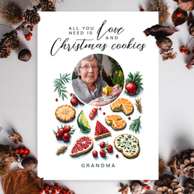 Carte Magnétique Cute Joyeux Cookies de Noël Photo Aquarelle (Créateur téléchargé)