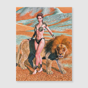Carte Magnétique Dame et Lion