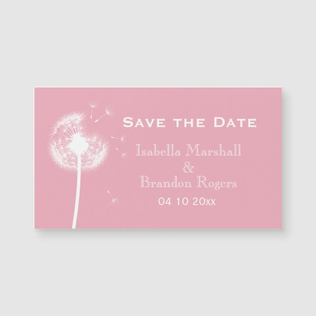 Carte Magnétique Dandelion rose abordable Enregistrer l'aimant de d (Devant)