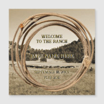 Carte magnétique d'annonce de naissance Baby Cowbo