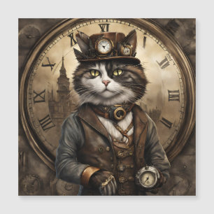 Carte Magnétique Dapper Steampunk Calico Cat